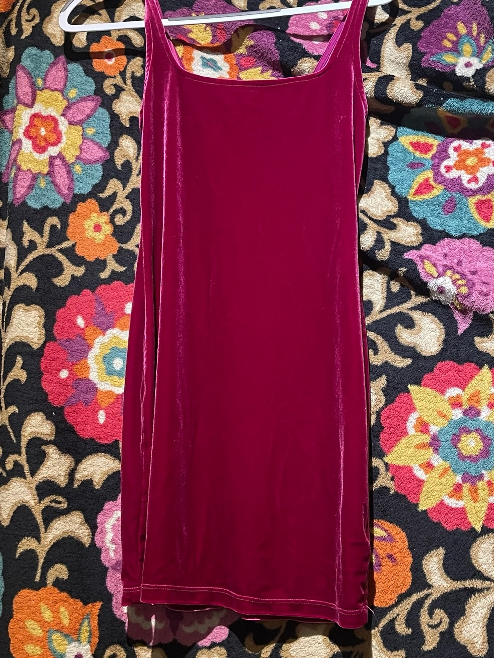 Urban Outfitters Velvet Mini Dress - Berry